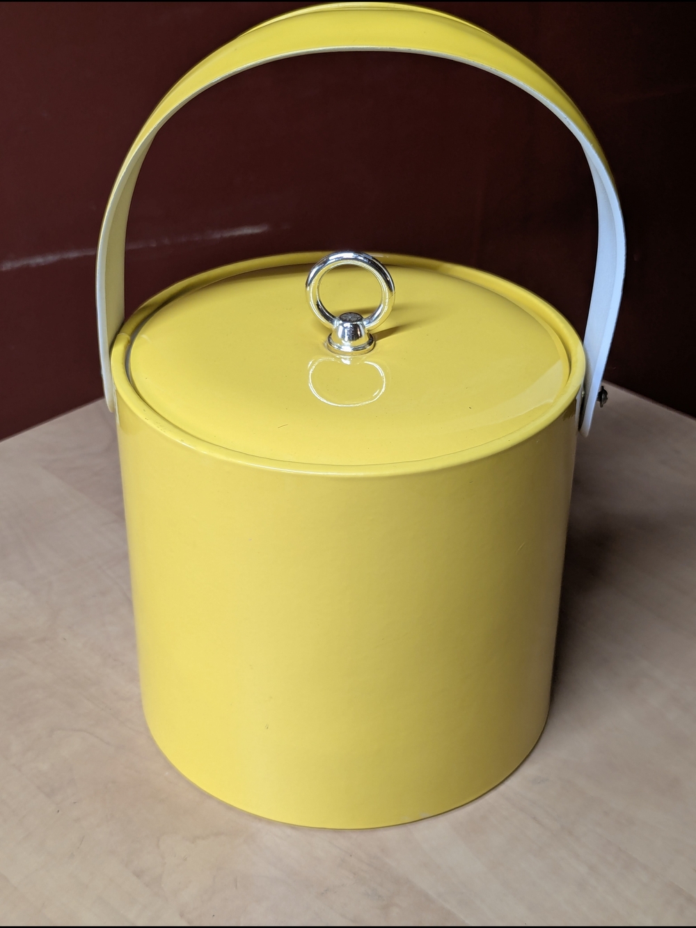 MCM Georges Briard Bright Yellow Ice Bucket Barware